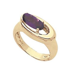Oval Amethyst Ring - 14K Yellow Gold Size 7 - 70928AM