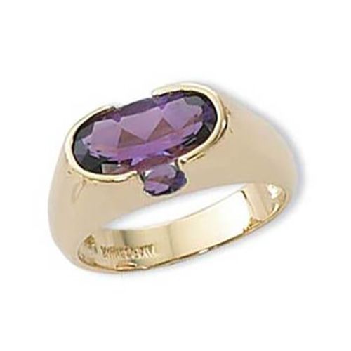 Oval Amethyst Ring - 14K Yellow Gold Size 7 - 70788AMAM