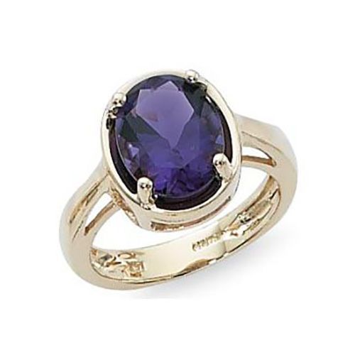 Oval Amethyst Ring - 14K Yellow Gold Size 7 - 70889AM