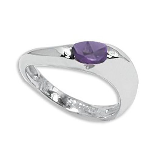 Oval Amethyst Ring - Sterling Silver Size 6.5 - 70387AM-SS