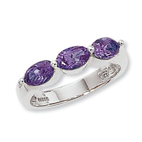 Oval Amethyst Ring - Sterling Silver Size 7 - 70678AM-SS