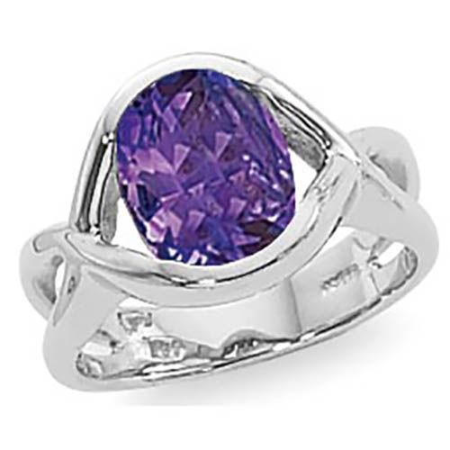 Oval Amethyst Ring - Sterling Silver Size 7 - 70886AM-SS