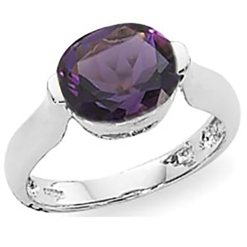 Oval Amethyst Ring - Sterling Silver Size 7 - 70884AM-SS