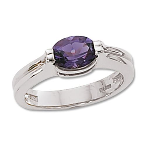 Oval Amethyst Ring - Sterling Silver Size 7 - 70639AM-SS