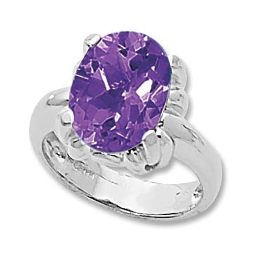 Oval Amethyst Ring - Sterling Silver Size 7 - 70931AM-SS
