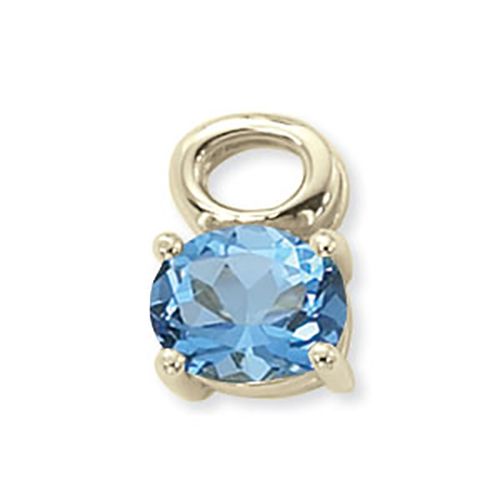 Oval Blue Topaz Pendant - 14K Yellow Gold - 80369BT