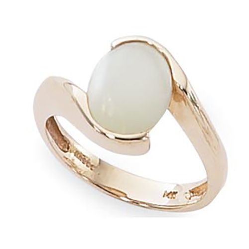 Oval Cab Mother Of Pearl Ring - 14K Yellow Gold Size 7