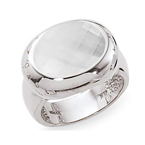 Oval Cab Mother Of Pearl Ring - Sterling Silver Size 7 - 70476MOP-SS