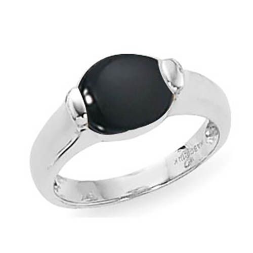 Oval Cab Onyx Ring - Sterling Silver Size 7 - 70654OX-SS
