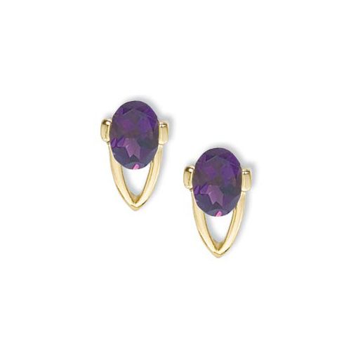 Oval Citrine Earrings - Sterling Silver - 90304CI-SS