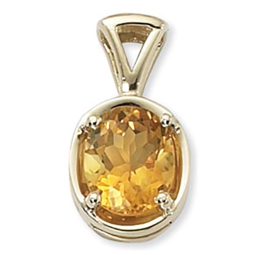 Oval Citrine Pendant - 14K Yellow Gold - 80368CI