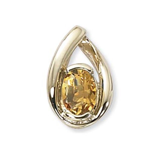Oval Citrine Pendant - 14K Yellow Gold - 80014CI