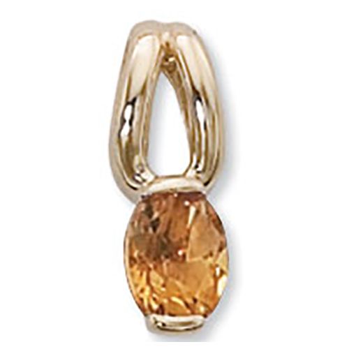 Oval Citrine Pendant - 14K Yellow Gold - 80387CI