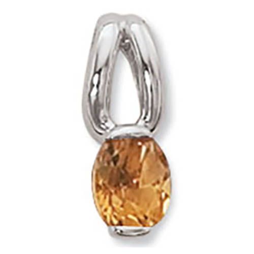 Oval Citrine Pendant - Sterling Silver - 80387CI-SS