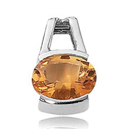 Oval Citrine Pendant - Sterling Silver - 80294CI-SS
