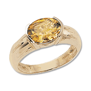 Oval Citrine Ring - 14K Yellow Gold Size 7 - 70219CI