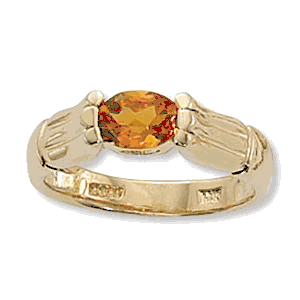 Oval Citrine Ring - 14K Yellow Gold Size 7 - 70913CI