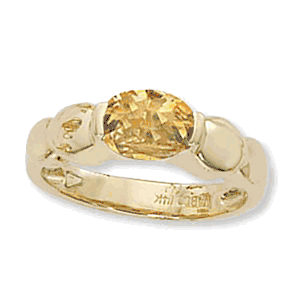 Oval Citrine Ring - 14K Yellow Gold Size 7 - 70906CI
