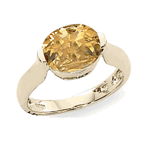 Oval Citrine Ring - 14K Yellow Gold Size 7 - 70884CI
