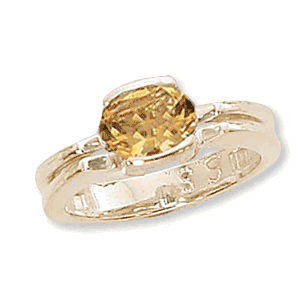 Oval Citrine Ring - 14K Yellow Gold Size 7 - 70904CI
