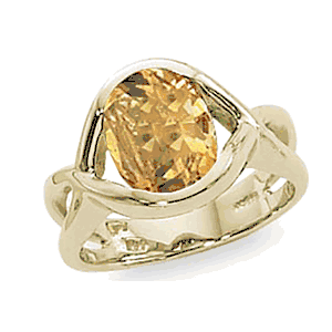 Oval Citrine Ring - 14K Yellow Gold Size 7 - 70886CI