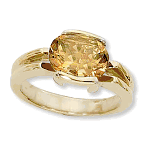 Oval Citrine Ring - 14K Yellow Gold Size 7 - 70891CI