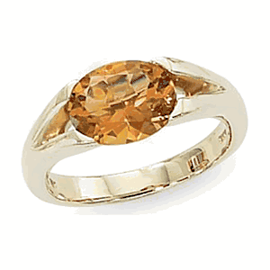 Oval Citrine Ring - 14K Yellow Gold Size 7 - 70850CI