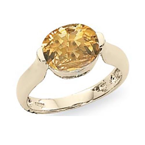 Oval Citrine Ring - 14K Yellow Gold Size 7 - 70884CI