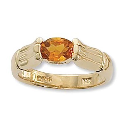 Oval Citrine Ring - 14K Yellow Gold Size 7 - 70913CI