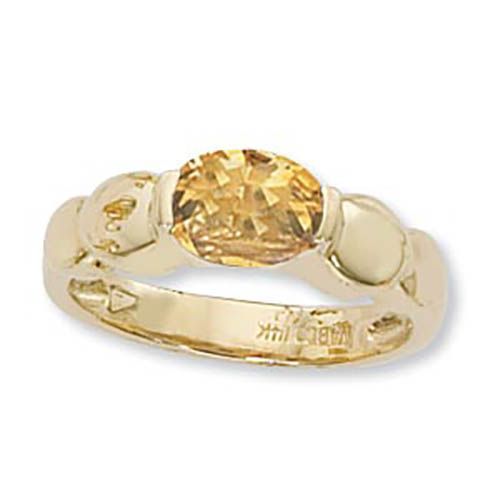 Oval Citrine Ring - 14K Yellow Gold Size 7 - 70906CI