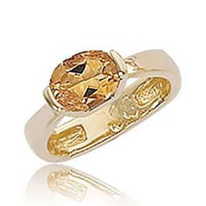 Oval Citrine Ring - 14K Yellow Gold Size 7 - 70920CI