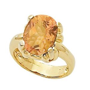 Oval Citrine Ring - 14K Yellow Gold Size 7 - 70931CI