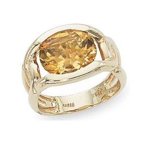 Oval Citrine Ring - 14K Yellow Gold Size 7 - 70859CI