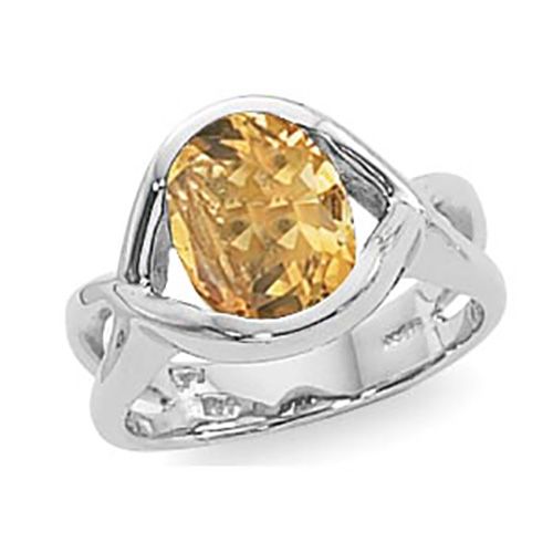 Oval Citrine Ring - Sterling Silver Size 7 - 70886CI-SS