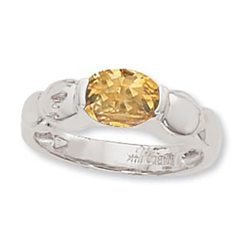 Oval Citrine Ring - Sterling Silver Size 7 - 70906CI-SS