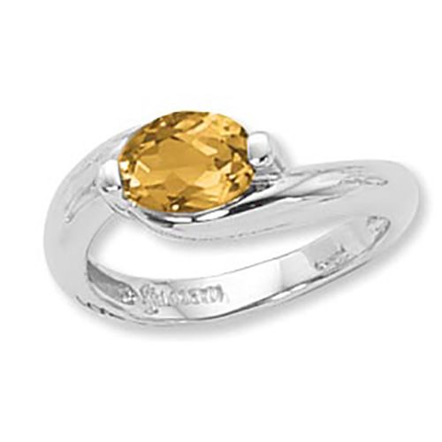 Oval Citrine Ring - Sterling Silver Size 7 - 70833CI-SS
