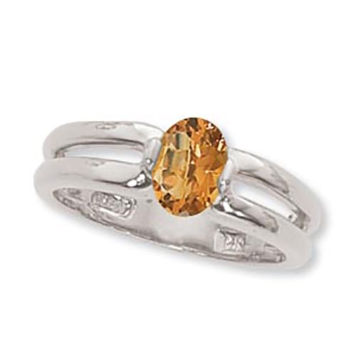 Oval Citrine Ring - Sterling Silver Size 7 - 70917CI-SS