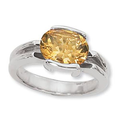 Oval Citrine Ring - Sterling Silver Size 7 - 70891CI-SS