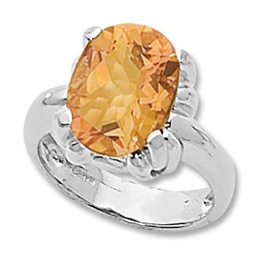 Oval Citrine Ring - Sterling Silver Size 7 - 70931CI-SS