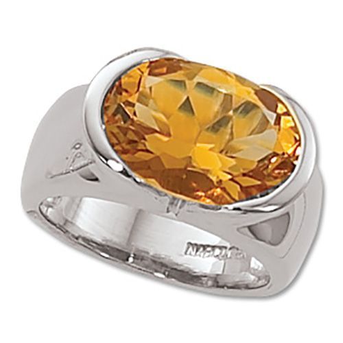 Oval Citrine Ring - Sterling Silver Size 7 - 70541CI-SS