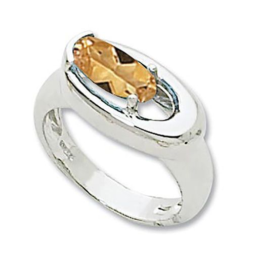 Oval Citrine Ring - Sterling Silver Size 7 - 70928CI-SS