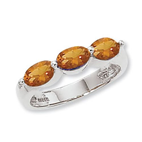 Oval Citrine Ring - Sterling Silver Size 7 - 70678CI-SS