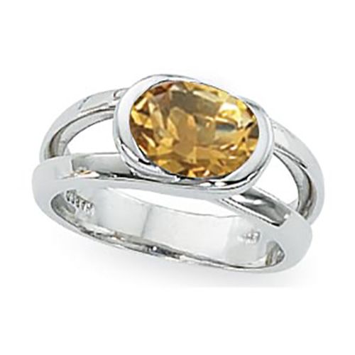 Oval Citrine Ring - Sterling Silver Size 7 - 70378CI-SS