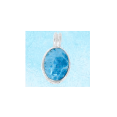 Oval Drop Larimar Charms & Pendants W/side Design  - MAL115SP