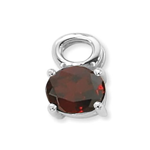 Oval Garnet Pendant - 14K White Gold - 80369GAWG