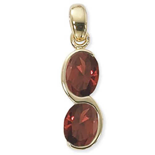 Oval Garnet Pendant - 14K Yellow Gold - 80364GA
