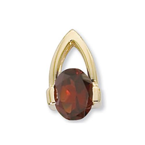 Oval Garnet Pendant - 14K Yellow Gold - 80382GA