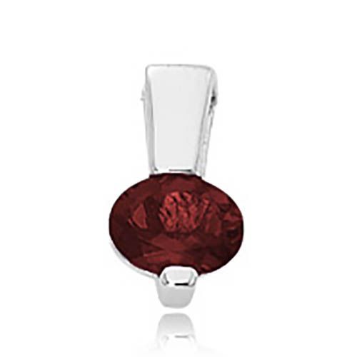 Oval Garnet Pendant - Sterling Silver - 80147GA-SS