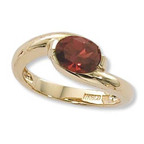 Oval Garnet Ring - 14K Yellow Gold Size 7 - 70833GA