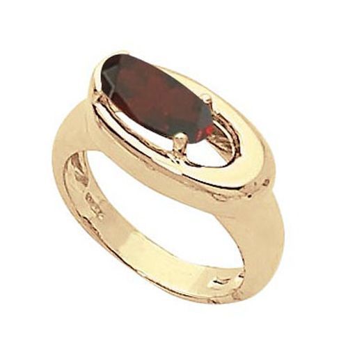 Oval Garnet Ring - 14K Yellow Gold Size 7 - 70928GA